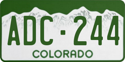 CO license plate ADC244