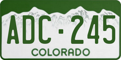 CO license plate ADC245