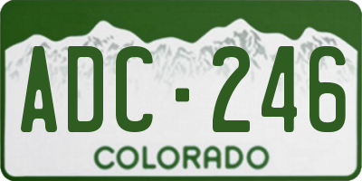 CO license plate ADC246