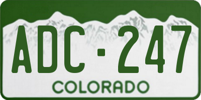 CO license plate ADC247