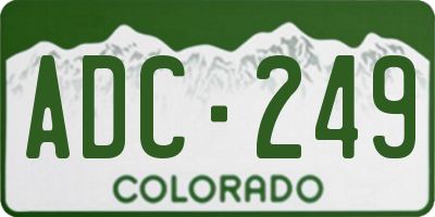 CO license plate ADC249