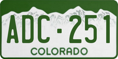 CO license plate ADC251