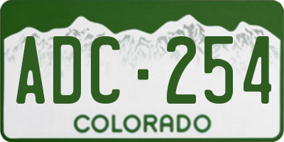 CO license plate ADC254