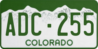 CO license plate ADC255