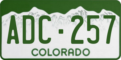 CO license plate ADC257