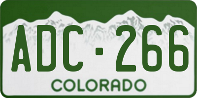 CO license plate ADC266
