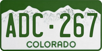 CO license plate ADC267
