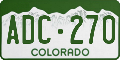 CO license plate ADC270