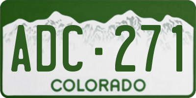 CO license plate ADC271