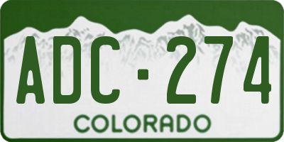CO license plate ADC274