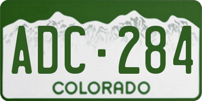 CO license plate ADC284