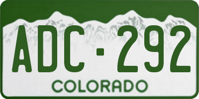 CO license plate ADC292