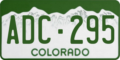 CO license plate ADC295
