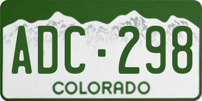 CO license plate ADC298