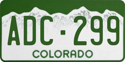 CO license plate ADC299