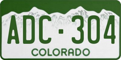 CO license plate ADC304