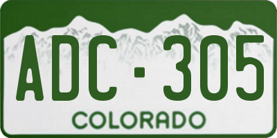 CO license plate ADC305