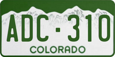 CO license plate ADC310
