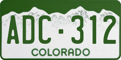CO license plate ADC312
