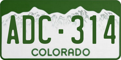 CO license plate ADC314