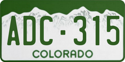 CO license plate ADC315