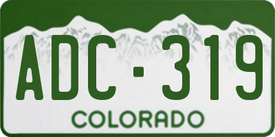 CO license plate ADC319