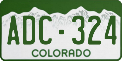 CO license plate ADC324