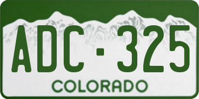 CO license plate ADC325