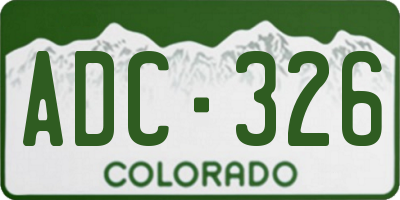 CO license plate ADC326