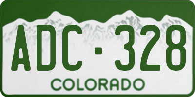CO license plate ADC328