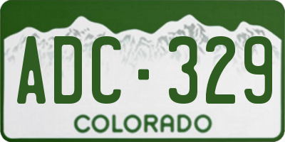 CO license plate ADC329