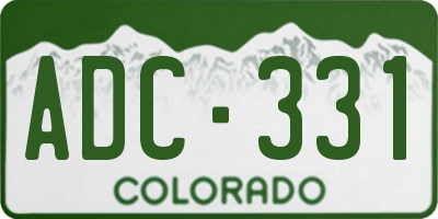 CO license plate ADC331