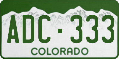 CO license plate ADC333