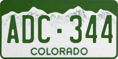 CO license plate ADC344