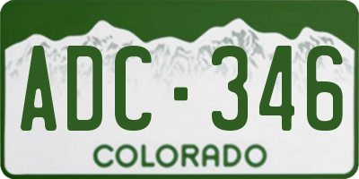 CO license plate ADC346