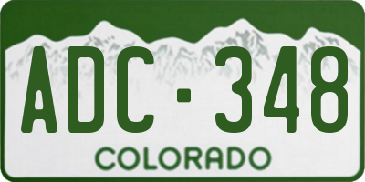 CO license plate ADC348