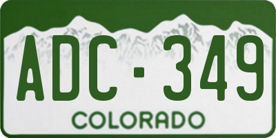 CO license plate ADC349