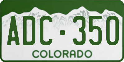 CO license plate ADC350