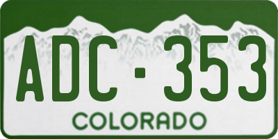 CO license plate ADC353