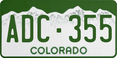 CO license plate ADC355