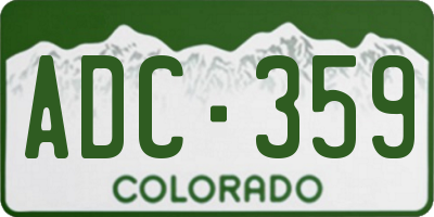 CO license plate ADC359