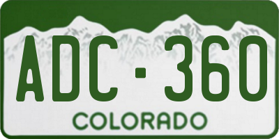 CO license plate ADC360