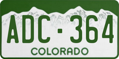 CO license plate ADC364