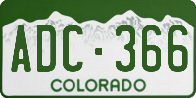 CO license plate ADC366