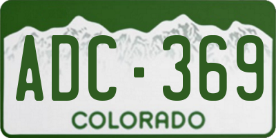 CO license plate ADC369