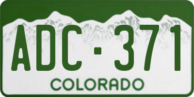 CO license plate ADC371