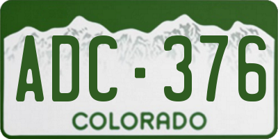CO license plate ADC376