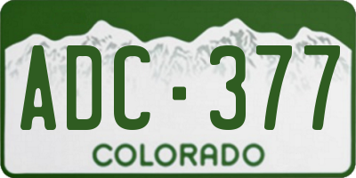 CO license plate ADC377