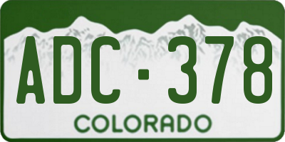 CO license plate ADC378