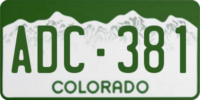 CO license plate ADC381